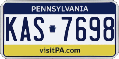 PA license plate KAS7698