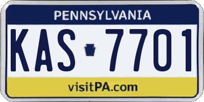 PA license plate KAS7701