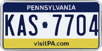PA license plate KAS7704