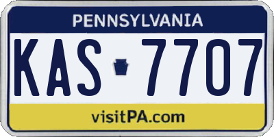 PA license plate KAS7707