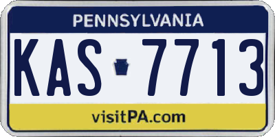PA license plate KAS7713