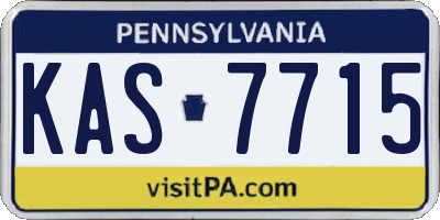 PA license plate KAS7715