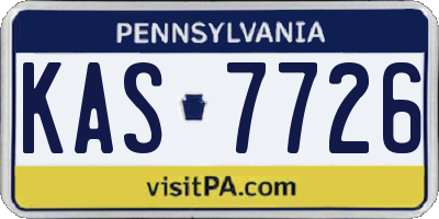 PA license plate KAS7726