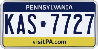 PA license plate KAS7727