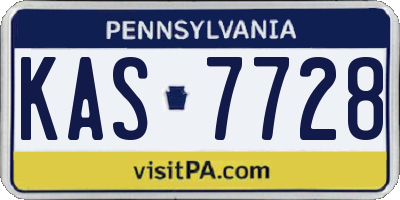 PA license plate KAS7728