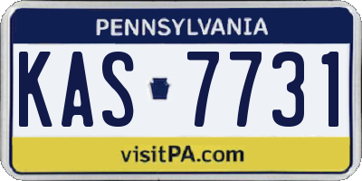 PA license plate KAS7731
