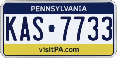 PA license plate KAS7733