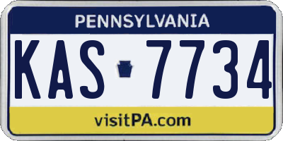 PA license plate KAS7734