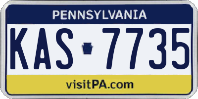 PA license plate KAS7735