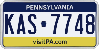 PA license plate KAS7748