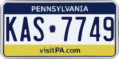 PA license plate KAS7749