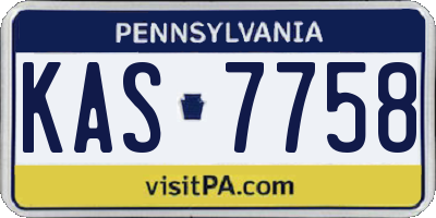 PA license plate KAS7758