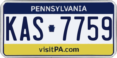 PA license plate KAS7759