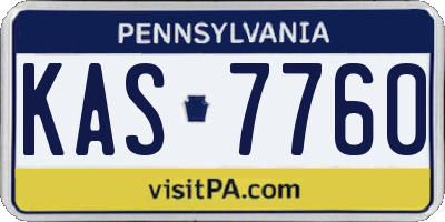 PA license plate KAS7760