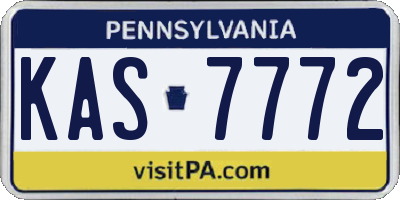 PA license plate KAS7772