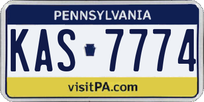 PA license plate KAS7774