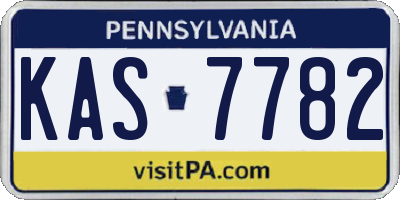 PA license plate KAS7782