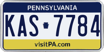 PA license plate KAS7784