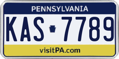 PA license plate KAS7789