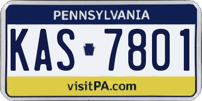 PA license plate KAS7801