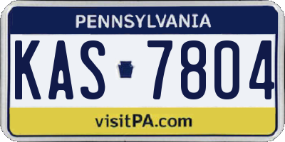 PA license plate KAS7804
