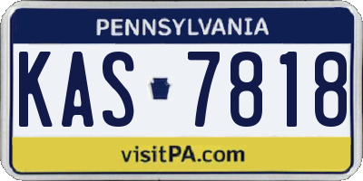 PA license plate KAS7818