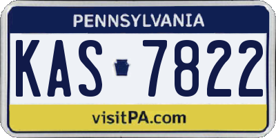 PA license plate KAS7822
