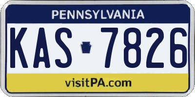 PA license plate KAS7826