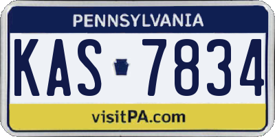PA license plate KAS7834