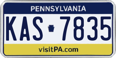 PA license plate KAS7835
