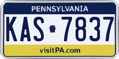 PA license plate KAS7837