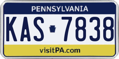 PA license plate KAS7838