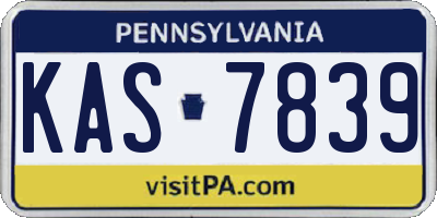PA license plate KAS7839