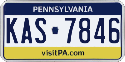 PA license plate KAS7846