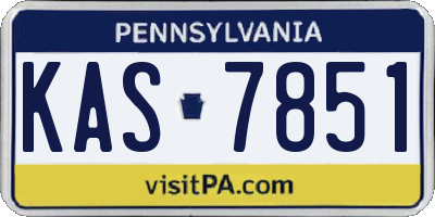 PA license plate KAS7851
