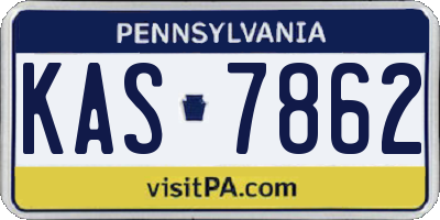 PA license plate KAS7862