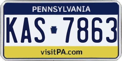 PA license plate KAS7863