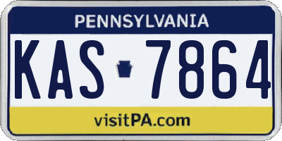 PA license plate KAS7864