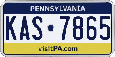 PA license plate KAS7865