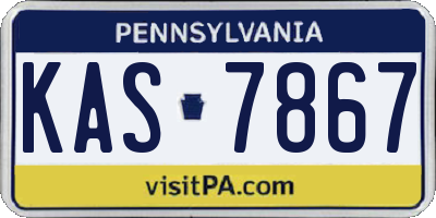 PA license plate KAS7867