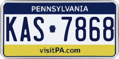 PA license plate KAS7868