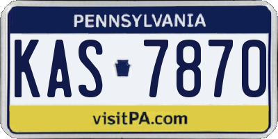 PA license plate KAS7870