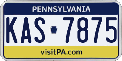 PA license plate KAS7875