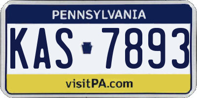PA license plate KAS7893