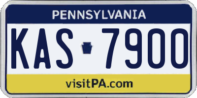 PA license plate KAS7900