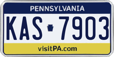PA license plate KAS7903