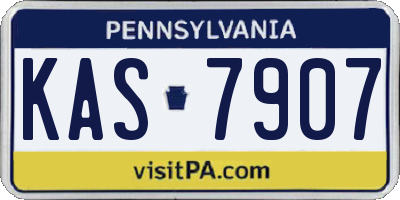 PA license plate KAS7907