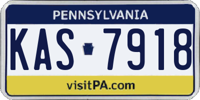 PA license plate KAS7918