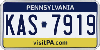 PA license plate KAS7919