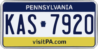 PA license plate KAS7920